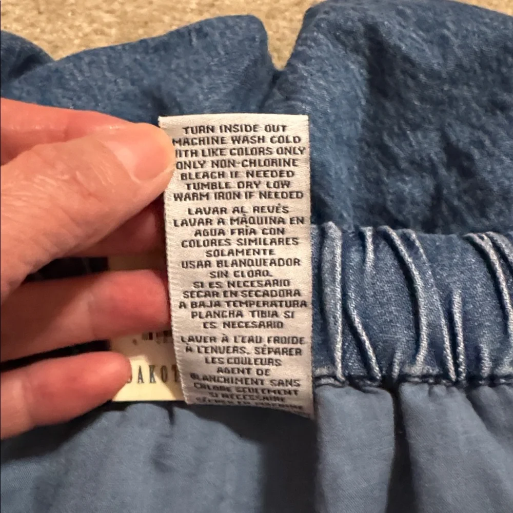 Dakota Blue Denim Bubble Hem Mini Skirt Medium Stonewash Lined NWT-Small